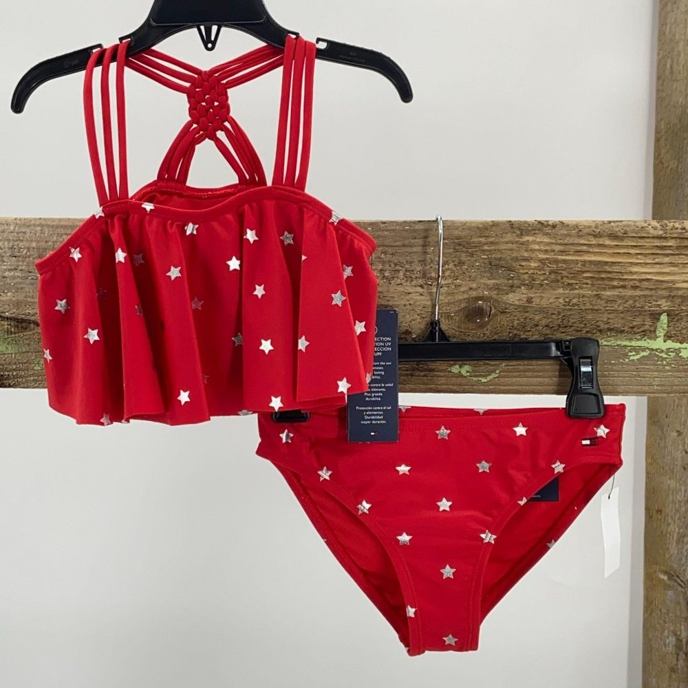 Girls Tankini NWT Red Stars 2 piece - Picture 10 of 11
